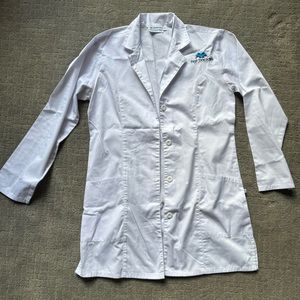 NWOT Lab coat white with logo size S